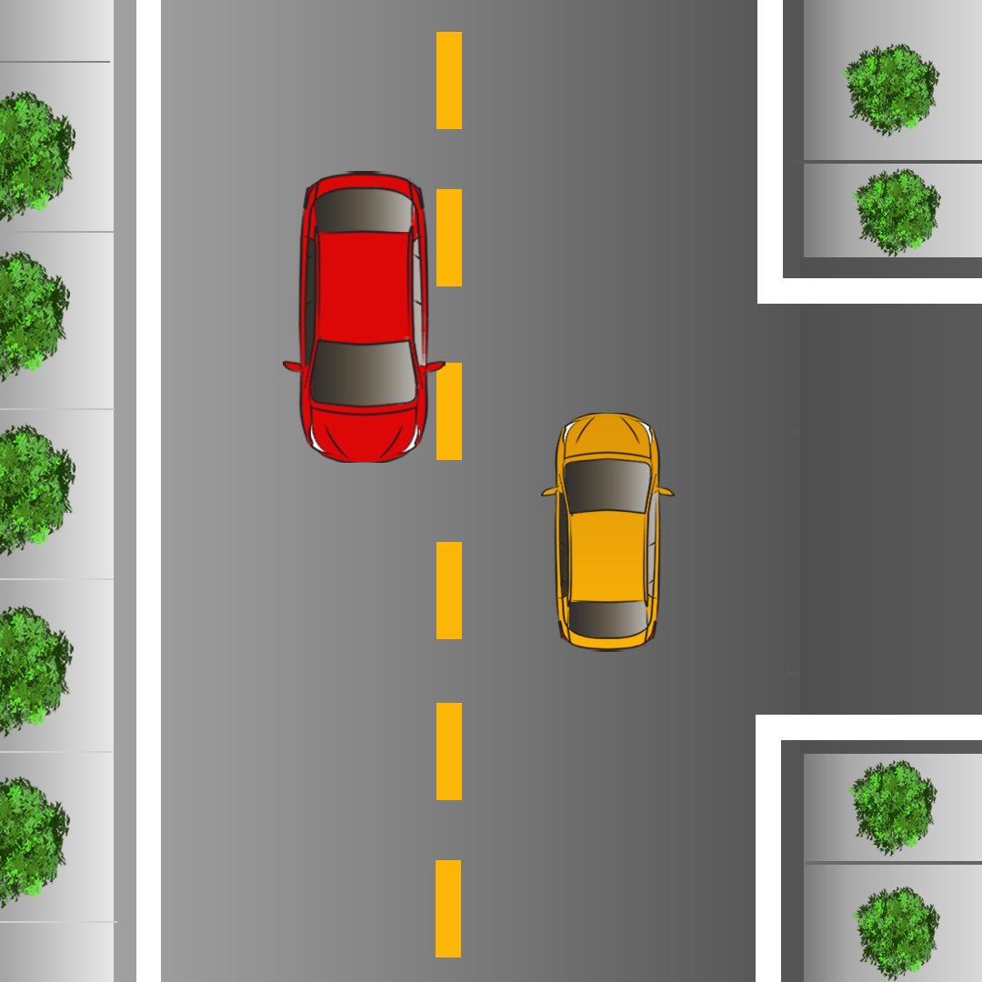 Test 1 - Si vous êtes sur une route à double sens, où devez-vous vous trouver pour tourner à gauche ?