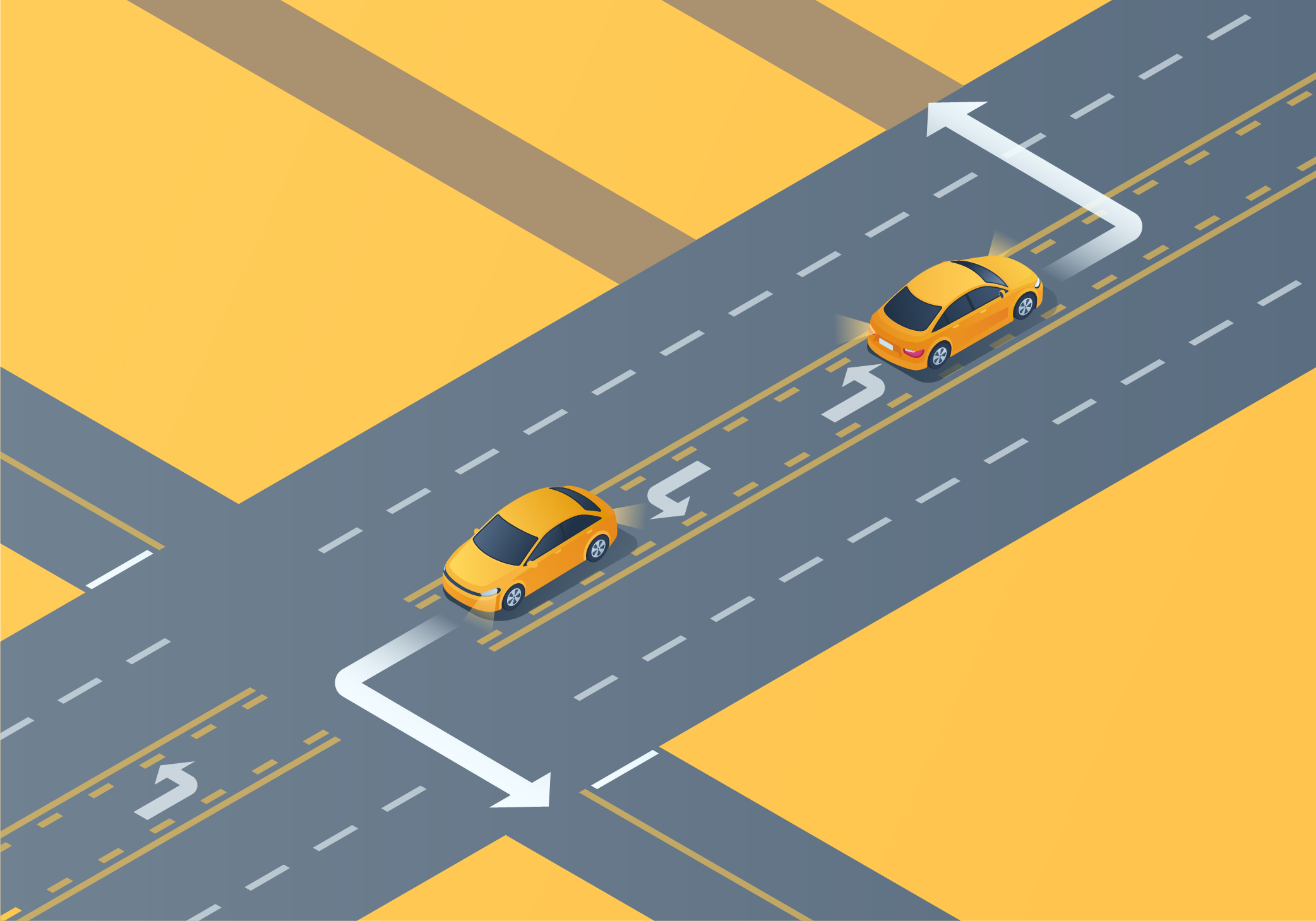 What is the purpose of the lane marked with curved arrows in the picture above? - What is the purpose of the lane marked with curved arrows in the picture above?
