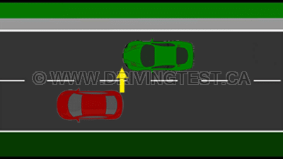 Test 1 - À quel moment ne pourrez-vous plus voir un autre véhicule dans votre rétroviseur ?