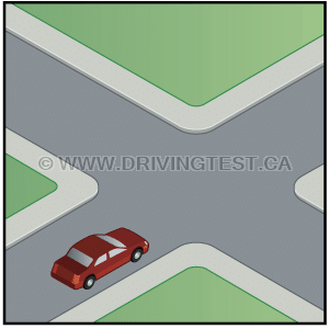 Test 2 - Que devez-vous faire à une intersection qui n’a pas de ligne d’arrêt ni de passage pour piétons ?