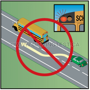 Test 1 - Si vous dépassez un autobus scolaire pendant qu'il charge ou décharge, combien de points d'inaptitude pourriez-vous recevoir ?