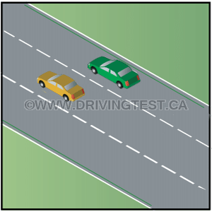 Test 2 - Quand est-il permis de dépasser la limite de vitesse pour dépasser un autre véhicule ?