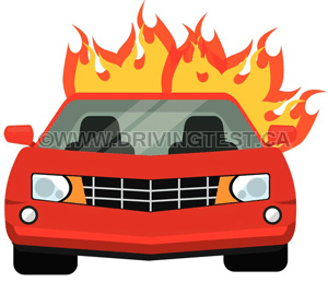 Test 1 - À quelle distance du véhicule devez-vous, vous et vos passagers, vous tenir si votre véhicule prend feu ?