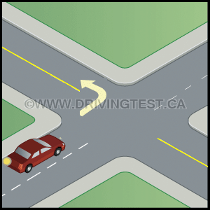Test 1 - Where should you make a turn from the turning from a one-way street to a two-way street?