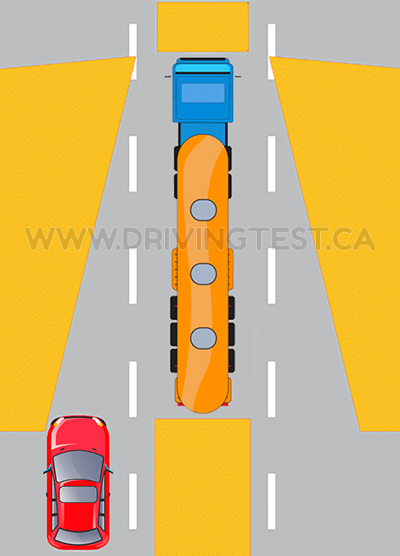 Test 1 - If you are unable to see ______ of a large truck, the driver cannot see you.
